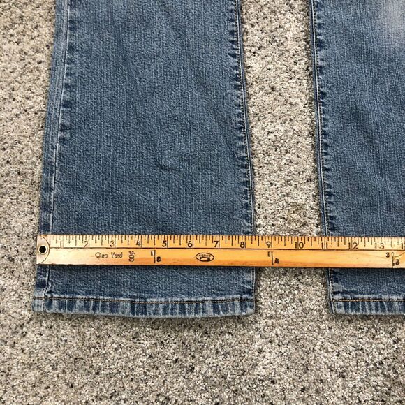 Levis Pants Womens 13 Juniors Blue 518 Super Low Bootcut Distress Jeans 34x31 - Picture 2 of 12